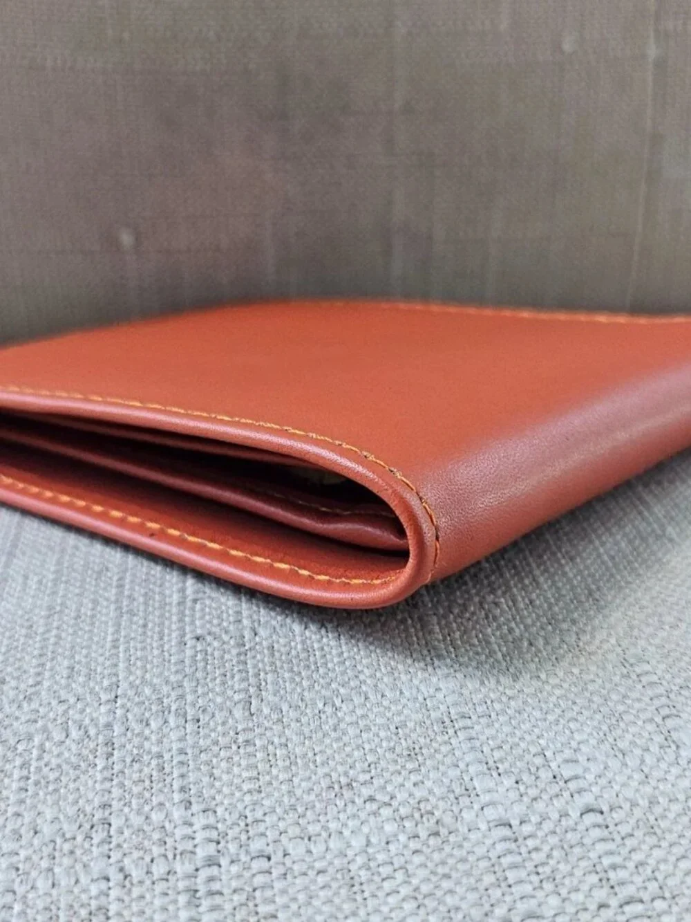 Orange Wallet Handmade Billfold Genuine Leather Billfold Card Holder Purse New